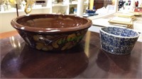 2- signed pieces of pottery, I read wear bowl