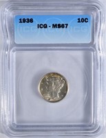 1936 MERCURY DIME ICG MS-67