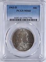 1963-D FRANKLIN HALF DOLLAR PCGS MS-66