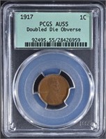 1917 DDO LINCOLN CENT PCGS AU-55