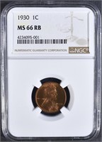 1930 LINCOLN CENT NGC MS-66 RB