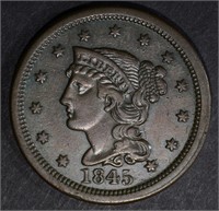 1845 LARGE CENT, XF