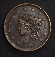 1837 LARGE CENT N-8 XF
