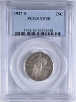 1927-S STANDING LIBERTY QUARTER PCGS VF-30