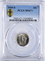 1945-S MERCURY DIME PCGS MS-67+