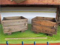 2 Stackable Wood Crates on Skids