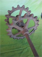 Old Chain Driven Iron Gears w/ Axle