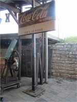 1955 Double sided Coca-Cola sign & Original Pole