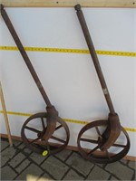 2 - 16" x 3" iron Swivel Wheels  (2 X $)