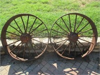 2 - 36" x 7" Iron Spoke Wheels  (2 X $)