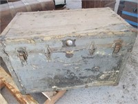 Old Flat Top Trunk with Tray