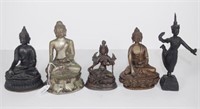 Three various metal seated Buddha figures