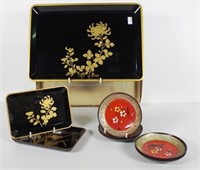 Japanese gilt decorated lacquer tray
