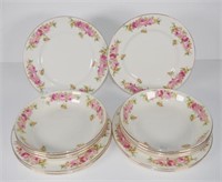 Twelve pieces Doulton English Roses tableware