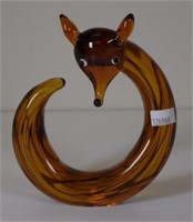 Art glass fox figurine