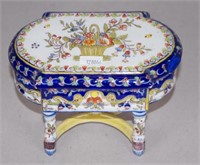 Spanish ceramic table form lidded box