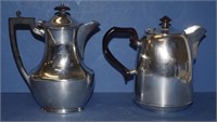 Two silver plated hot water pots