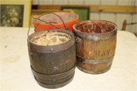 2 antique miniature barrels one marked PPP Works