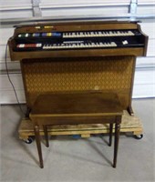 Electric organ with bench