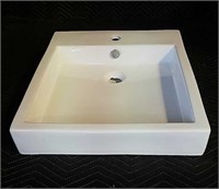 White bathroom vanity sink