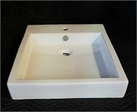 White bathroom vanity sink