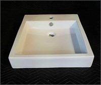 White bathroom vanity sink