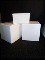 3 styrofoam coolers