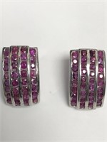 $1295. S/Silver Ruby(2.60ct) Earrings(8.8g)