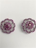 $650. S/Silver Ruby(1.18ct) Earrings