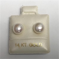 $250. 14KT Gold FW Pearl Earrings