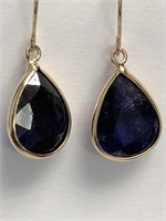 $1000. 14K Enhanced Blue Sapphire(6.60ct) Earrings