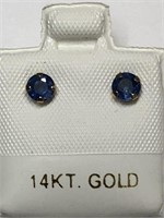 $200. 14KT Gold Sapphire Earrings