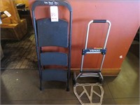 LOT, STEP STOOL & COLLAPSIBLE HAND TRUCK