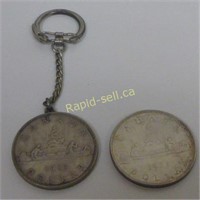 Pair of 1953 Canadian Silver Dollar Coins