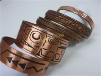 Set of 5 Copper Bracelets