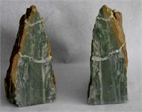 Pair Greenstone Bookends