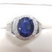 $500 S/Sil Sapphire CZ Ring