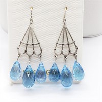 $2200 14K Blue Topaz Earrings