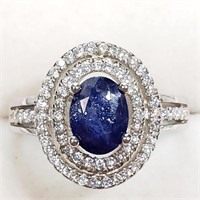 $180 S/Sil Sapphire CZ Ring