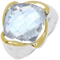 $100  Rhodium Plated Crystal  Ring