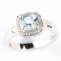 $200 S/Sil Blue Topaz Ring