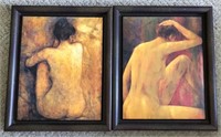 "Bathers I & II" Canvas Print Set 19" x 22"