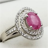 $160 S/Sil Ruby CZ Ring