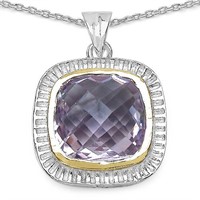 $200  Rhodium Plated Pink Amethyst Necklace