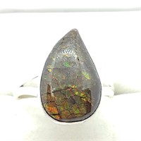 $400 S/Sil Ammolite Ring