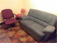 (2)office chairs and leather sofa