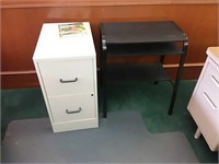 (2)drawer file cabinet and small desk