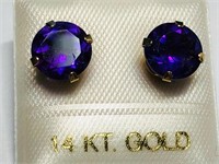 $300. 10KT Gold Amethyst Earrings