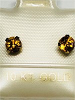 $200. 10KT Gold Citrine(0.52ct) Earrings