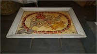 Picture frame top coffee table, hand painted